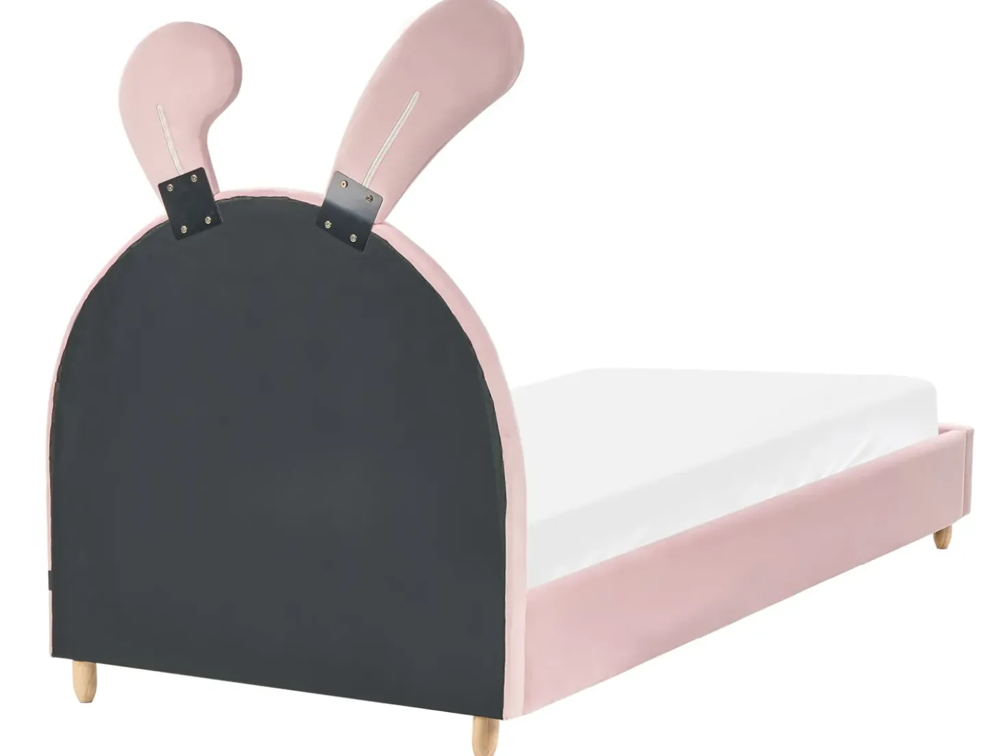 Letto per bambini Coniglio Velluto LALLIAS 90 x 200 cm Rosa