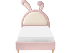 Letto per bambini Coniglio Velluto LALLIAS 90 x 200 cm Rosa