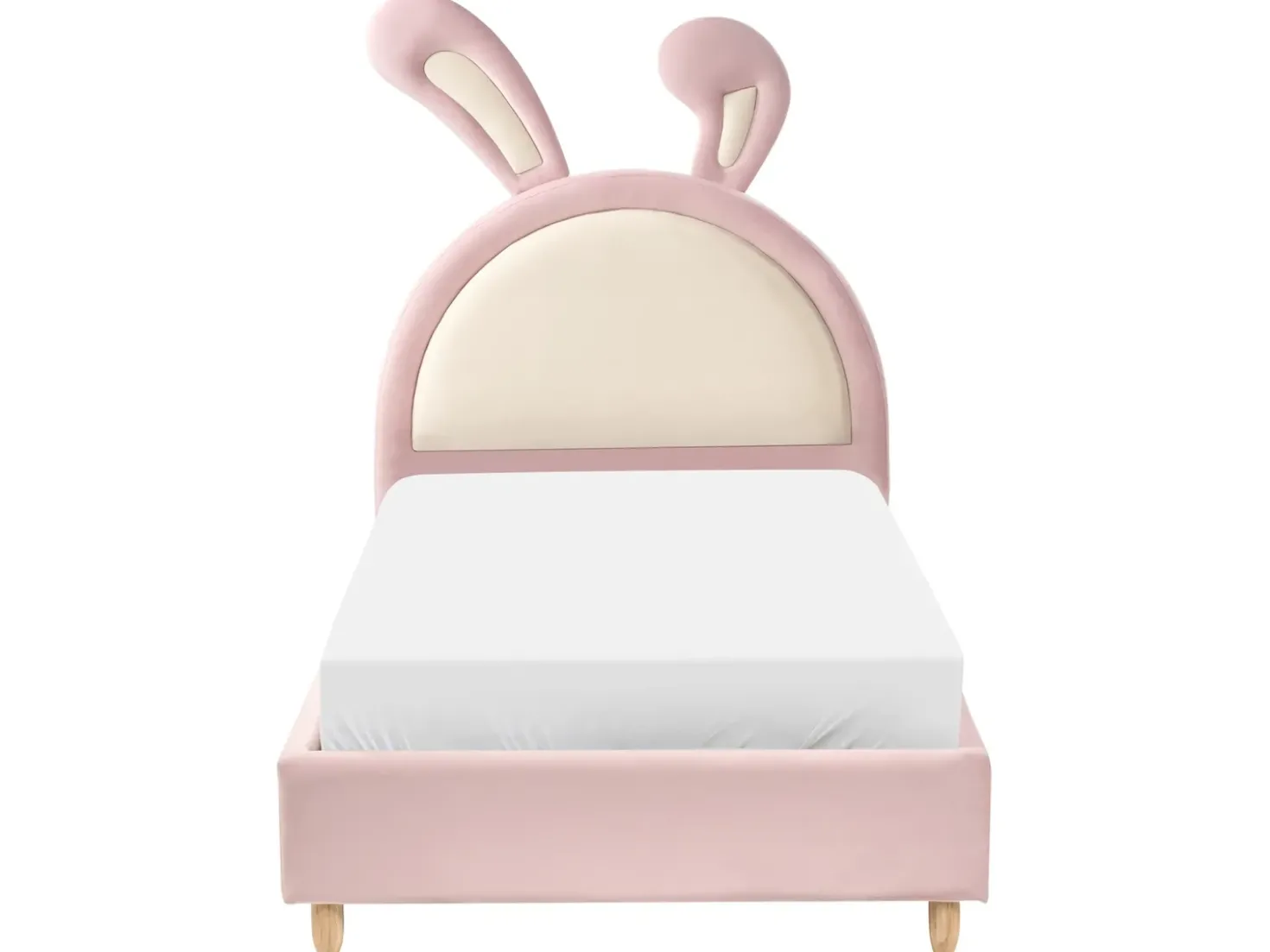 Letto per bambini Coniglio Velluto LALLIAS 90 x 200 cm Rosa