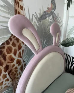 Letto per bambini Coniglio Velluto LALLIAS 90 x 200 cm Rosa
