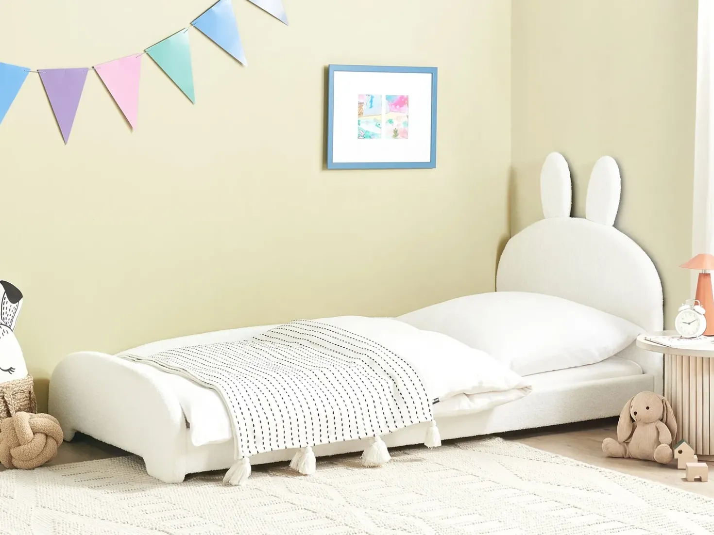 Letto per bambini Coniglio Bouclé PERROS 90 x 200 cm Bianco sporco