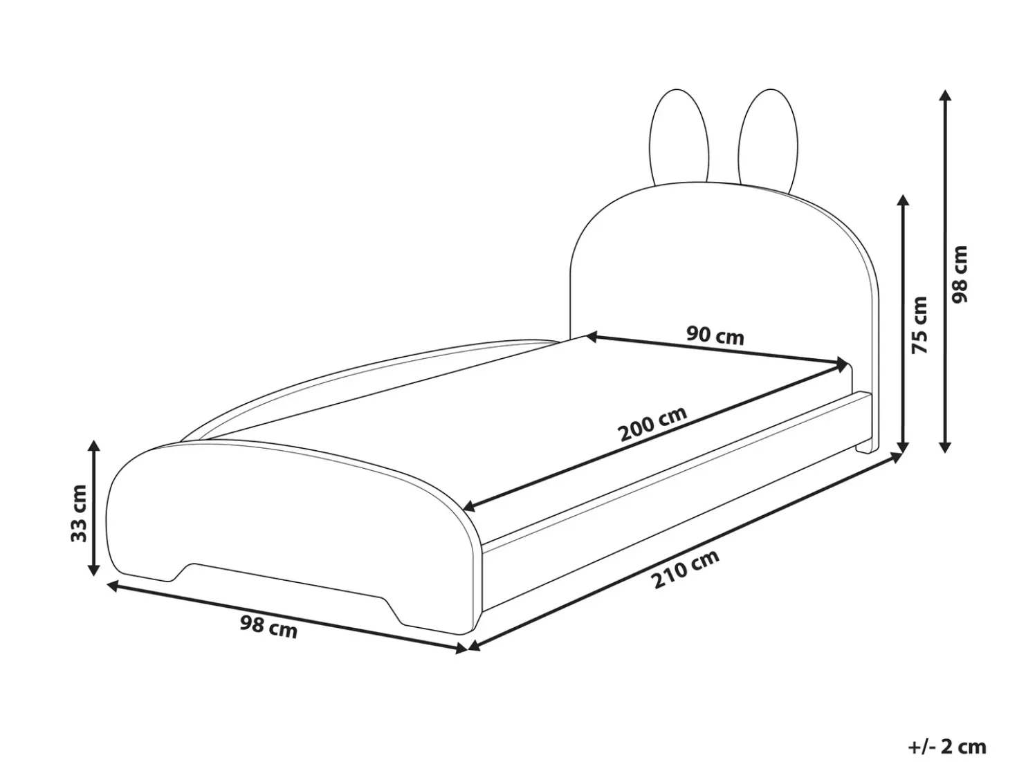 Letto per bambini Coniglio Bouclé PERROS 90 x 200 cm Bianco sporco