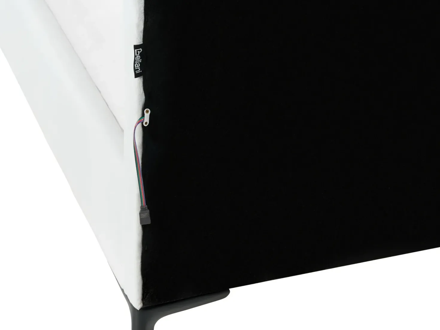 Letto per bambini Corona Velluto RUBIAN 90 x 200 cm con Luci LED Bianco