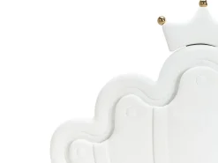 Letto per bambini Corona Velluto RUBIAN 90 x 200 cm con Luci LED Bianco
