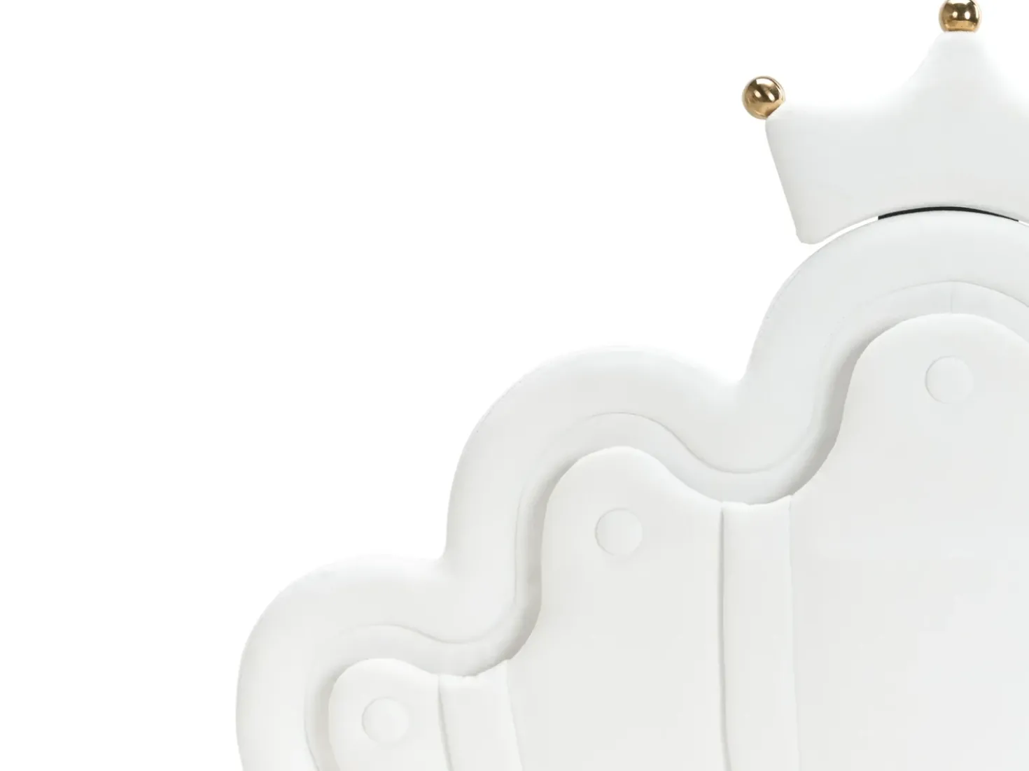 Letto per bambini Corona Velluto RUBIAN 90 x 200 cm con Luci LED Bianco