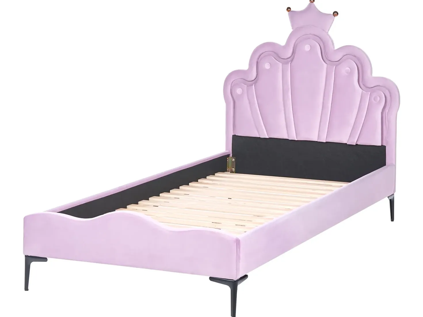 Letto per bambini Corona Velluto RUBIAN 90 x 200 cm con Luci LED Viola