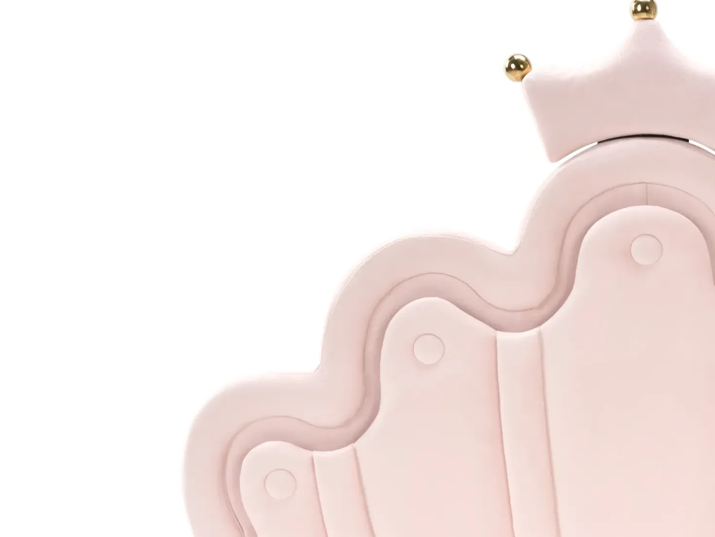Letto per bambini Corona Velluto RUBIAN 90 x 200 cm con Luci LED Rosa
