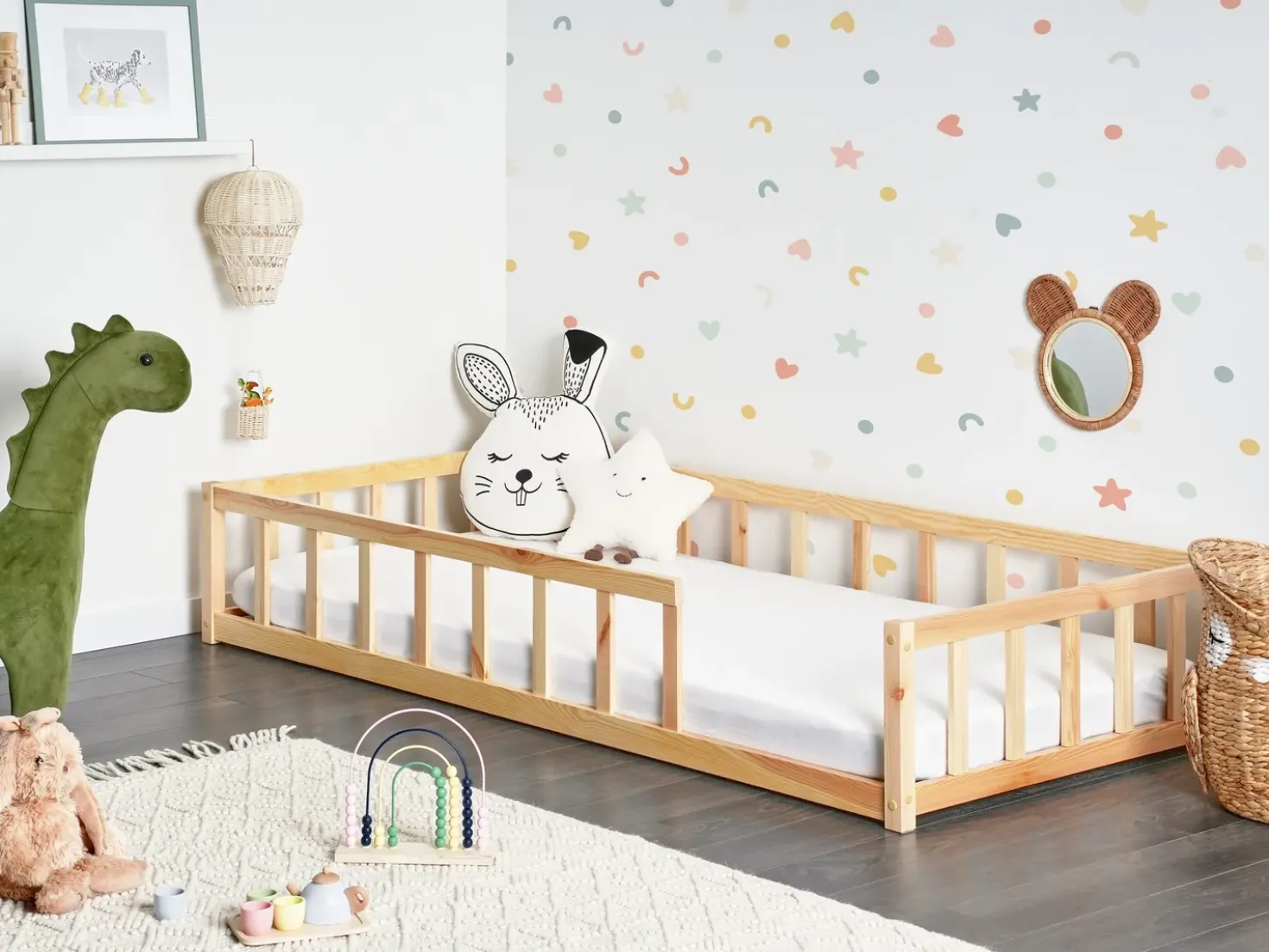 Letto per bambini Legno di pino MEYMAC 90 x 200 cm Marrone chiaro