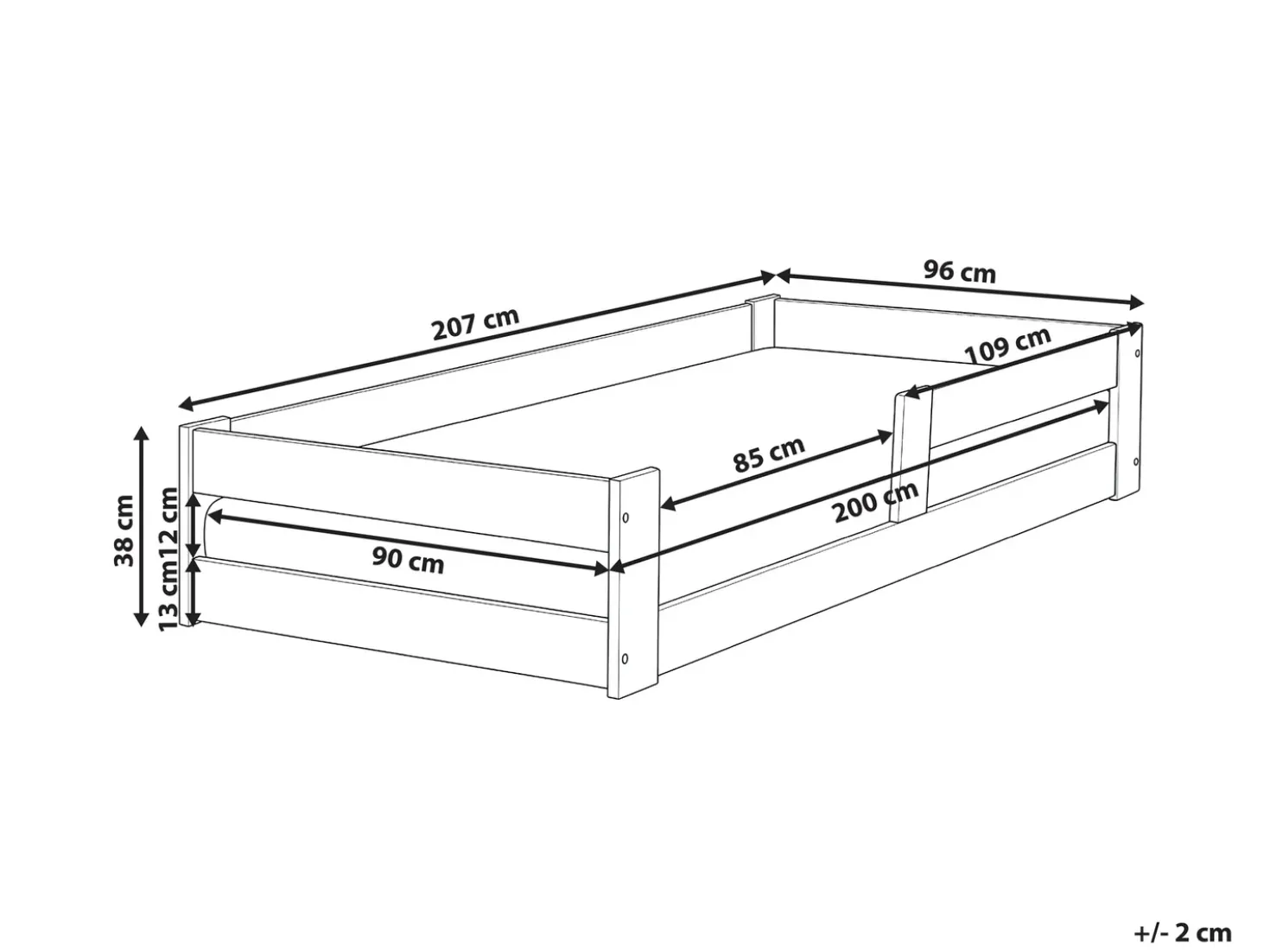 Letto per bambini Legno di pino PRIMELLES 90 x 200 cm Marrone chiaro