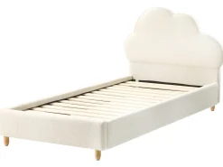 Letto per bambini Nuvola Bouclé BELLEVUE 90 x 200 cm Bianco sporco