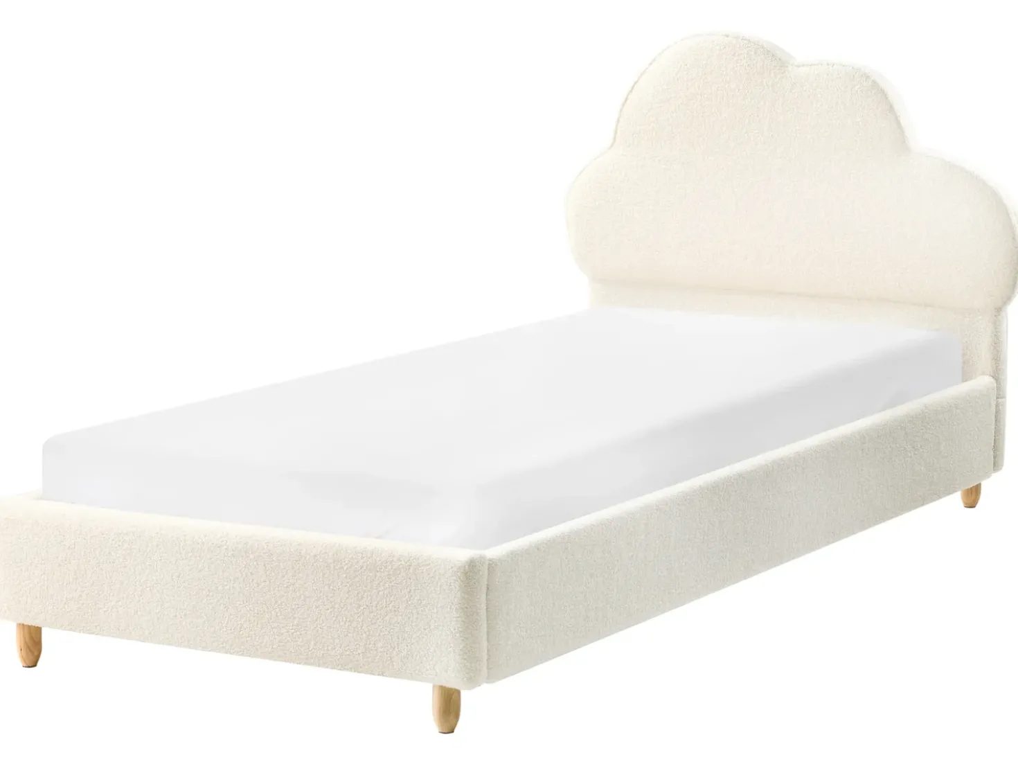 Letto per bambini Nuvola Bouclé BELLEVUE 90 x 200 cm Bianco sporco