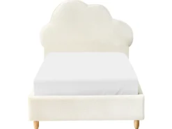 Letto per bambini Nuvola Bouclé BELLEVUE 90 x 200 cm Bianco sporco