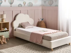 Letto per bambini Nuvola Bouclé BELLEVUE 90 x 200 cm Bianco sporco
