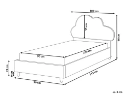 Letto per bambini Nuvola Bouclé BELLEVUE 90 x 200 cm Bianco sporco