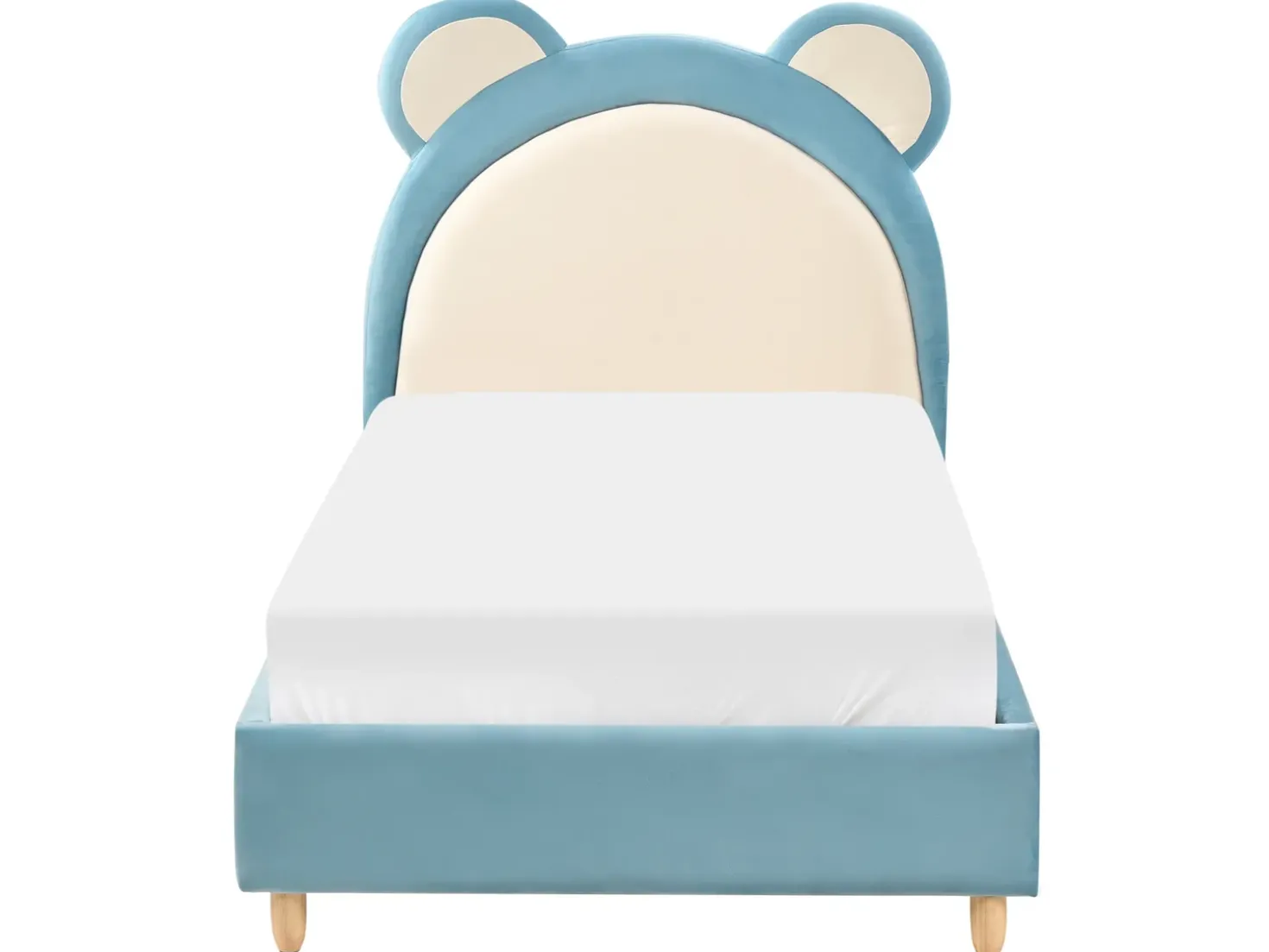Letto per bambini Orsacchiotto Velluto MAILLES 90 x 200 cm Blu