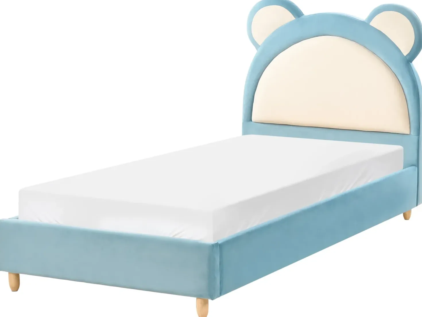 Letto per bambini Orsacchiotto Velluto MAILLES 90 x 200 cm Blu