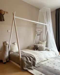 Letto per bambini Tenda Tipi Legno di pino SAURAT 90 x 200 cm Bianco