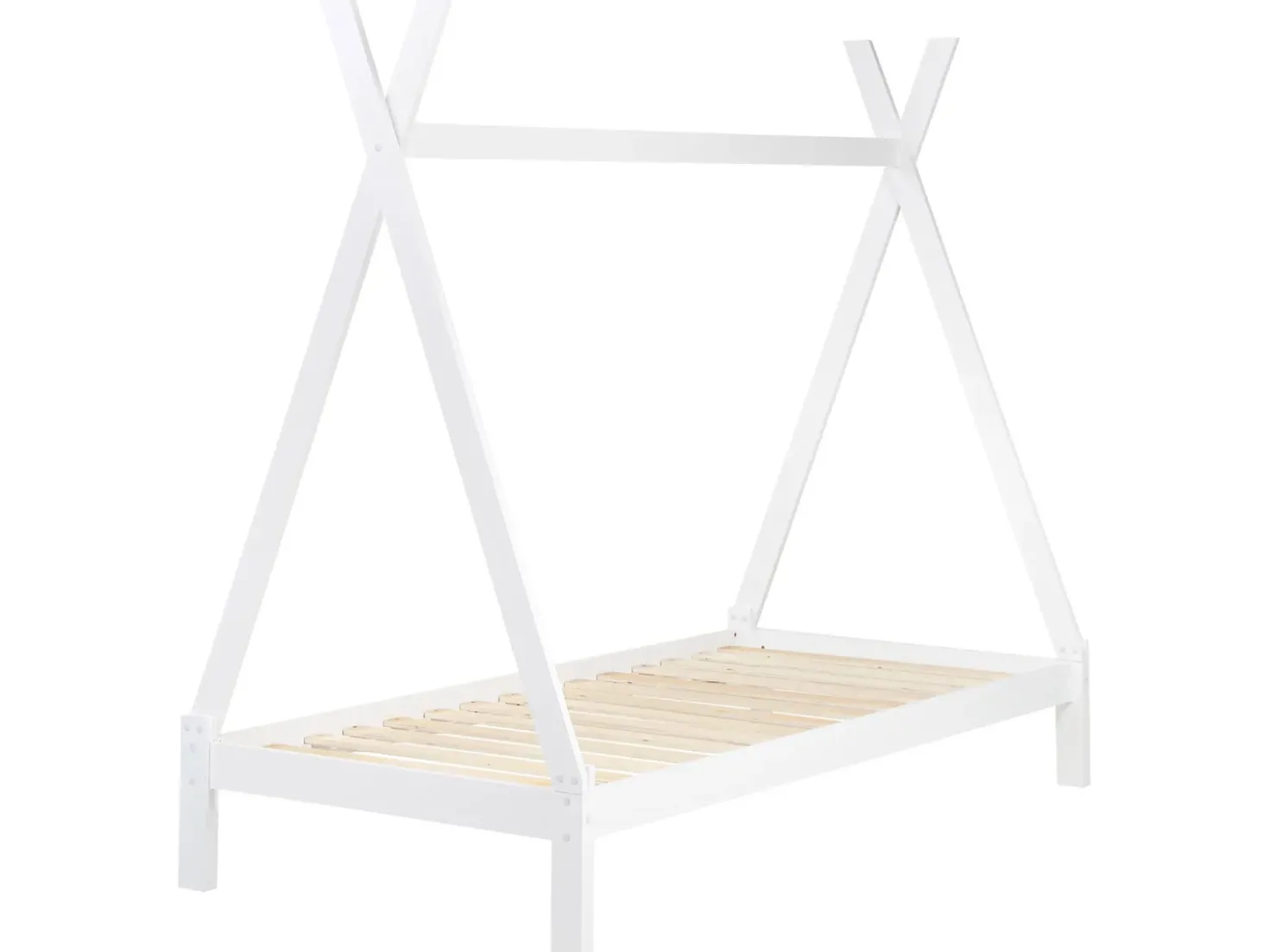 Letto per bambini Tenda Tipi Legno di pino DEVAY 90 x 200 cm Bianco