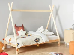Letto per bambini Tenda Tipi Legno di pino DEVAY 90 x 200 cm Marrone chiaro