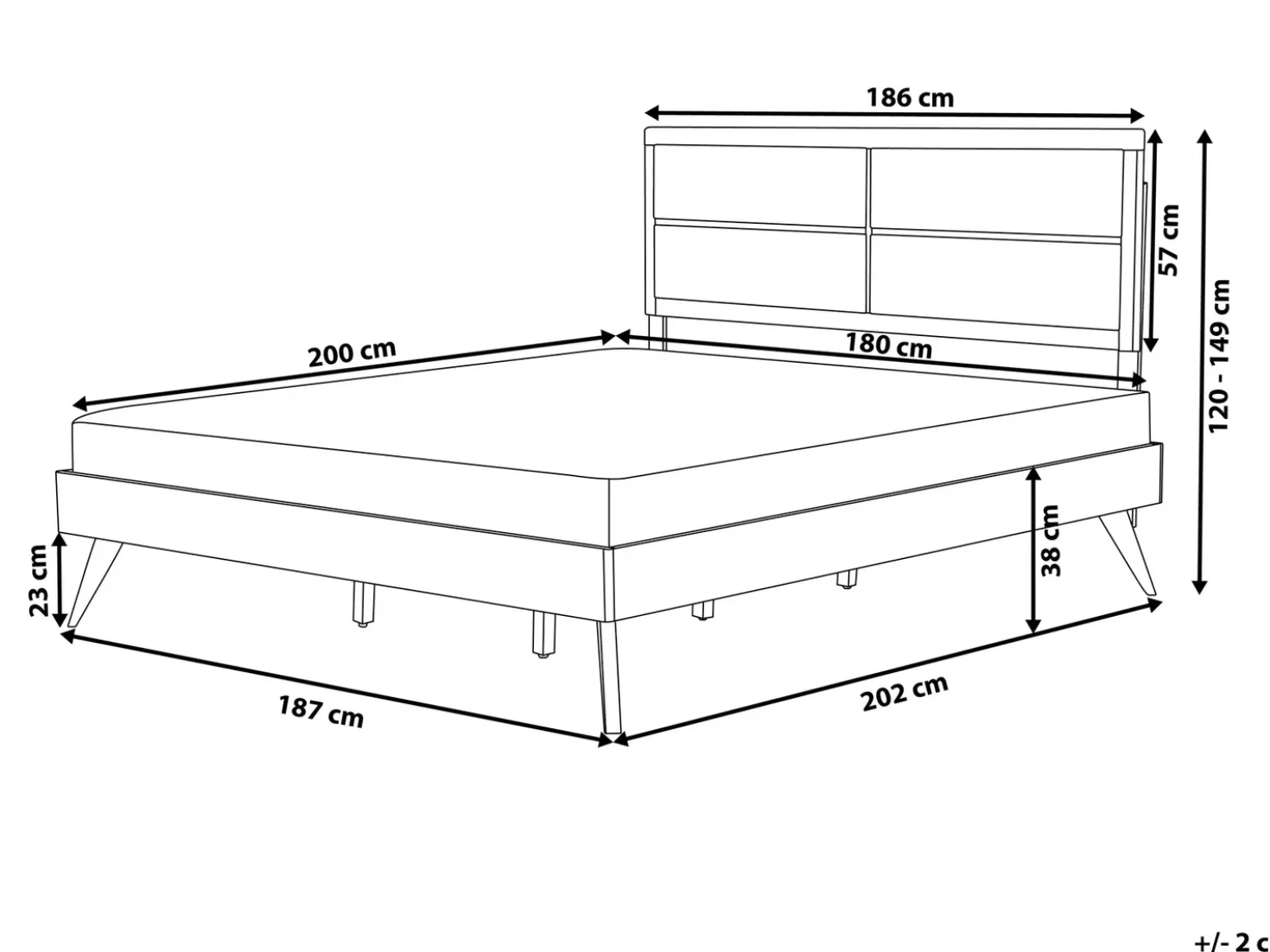 Letto POISSY 180 x 200 cm Frassino naturale