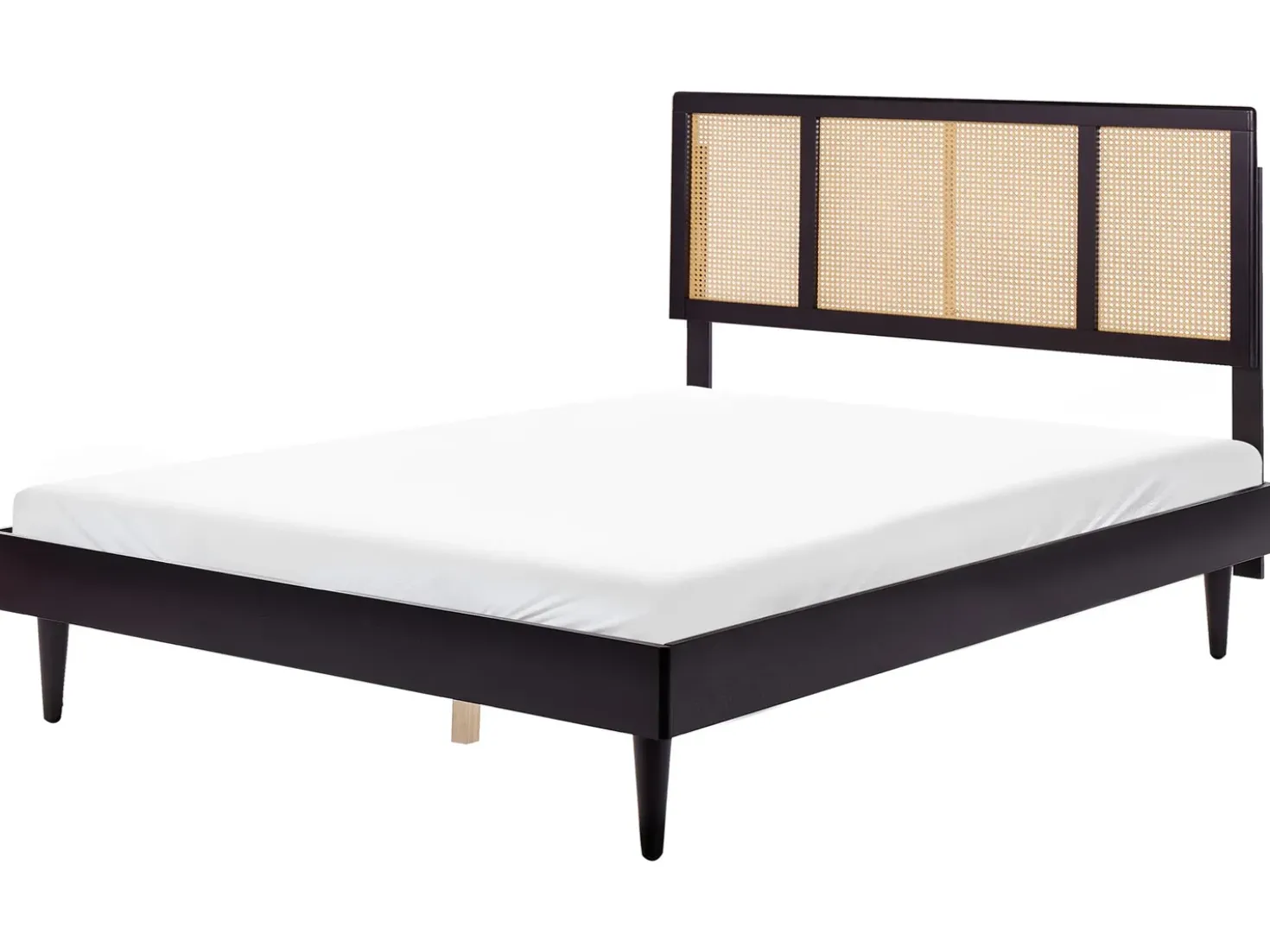 Letto Rattan AURAY 160 x 200 cm Nero