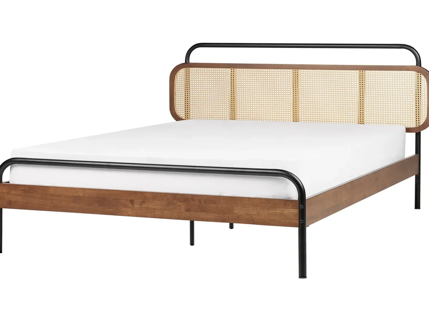 Letto Rattan BOUSSICOURT 180 x 200 cm Marrone scuro