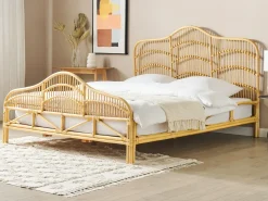 Letto Rattan DOMEYROT 180 x 200 cm Marrone chiaro