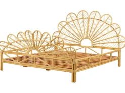 Letto Rattan FLORENTINE 180 x 200 cm Marrone chiaro