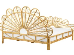 Letto Rattan FLORENTINE 180 x 200 cm Marrone chiaro