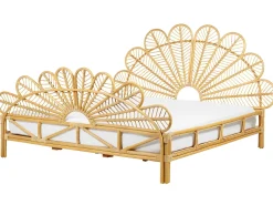 Letto Rattan FLORENTINE 180 x 200 cm Marrone chiaro