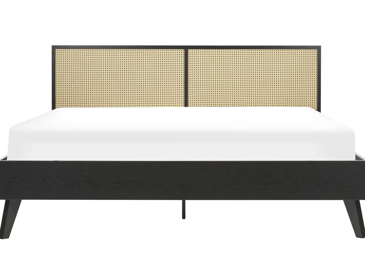 Letto Rattan MONPAZIER 180 x 200 cm Nero