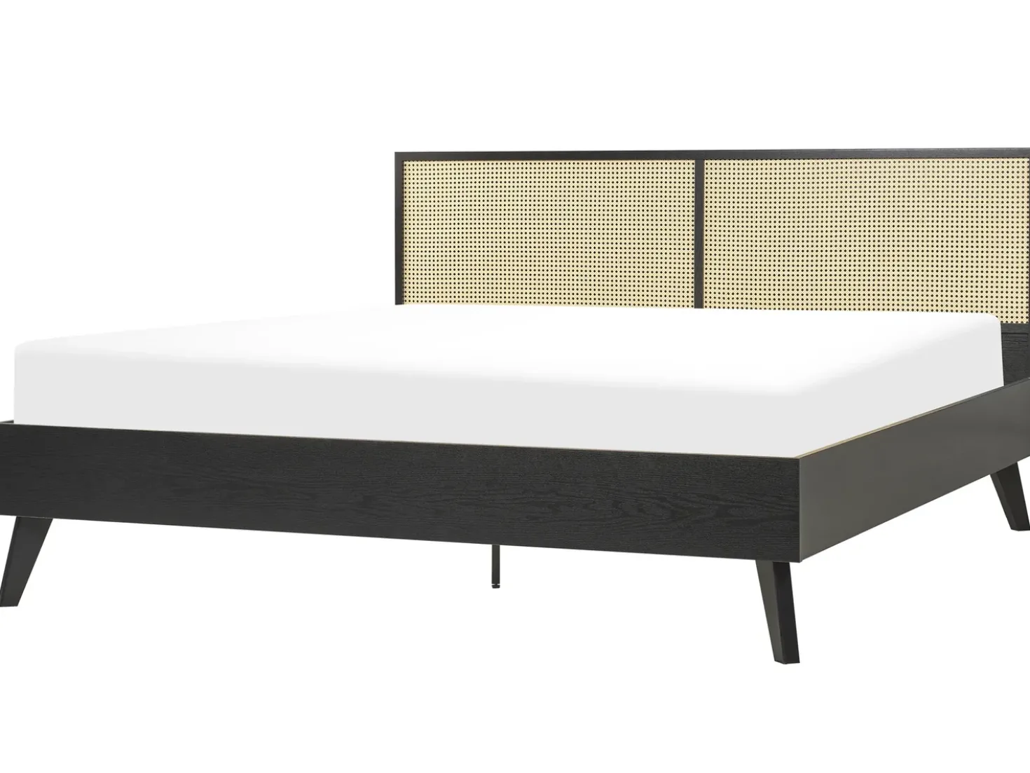 Letto Rattan MONPAZIER 180 x 200 cm Nero