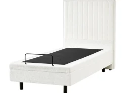 Letto regolabile Bouclé CASTELLAN 90 x 200 cm Bianco sporco