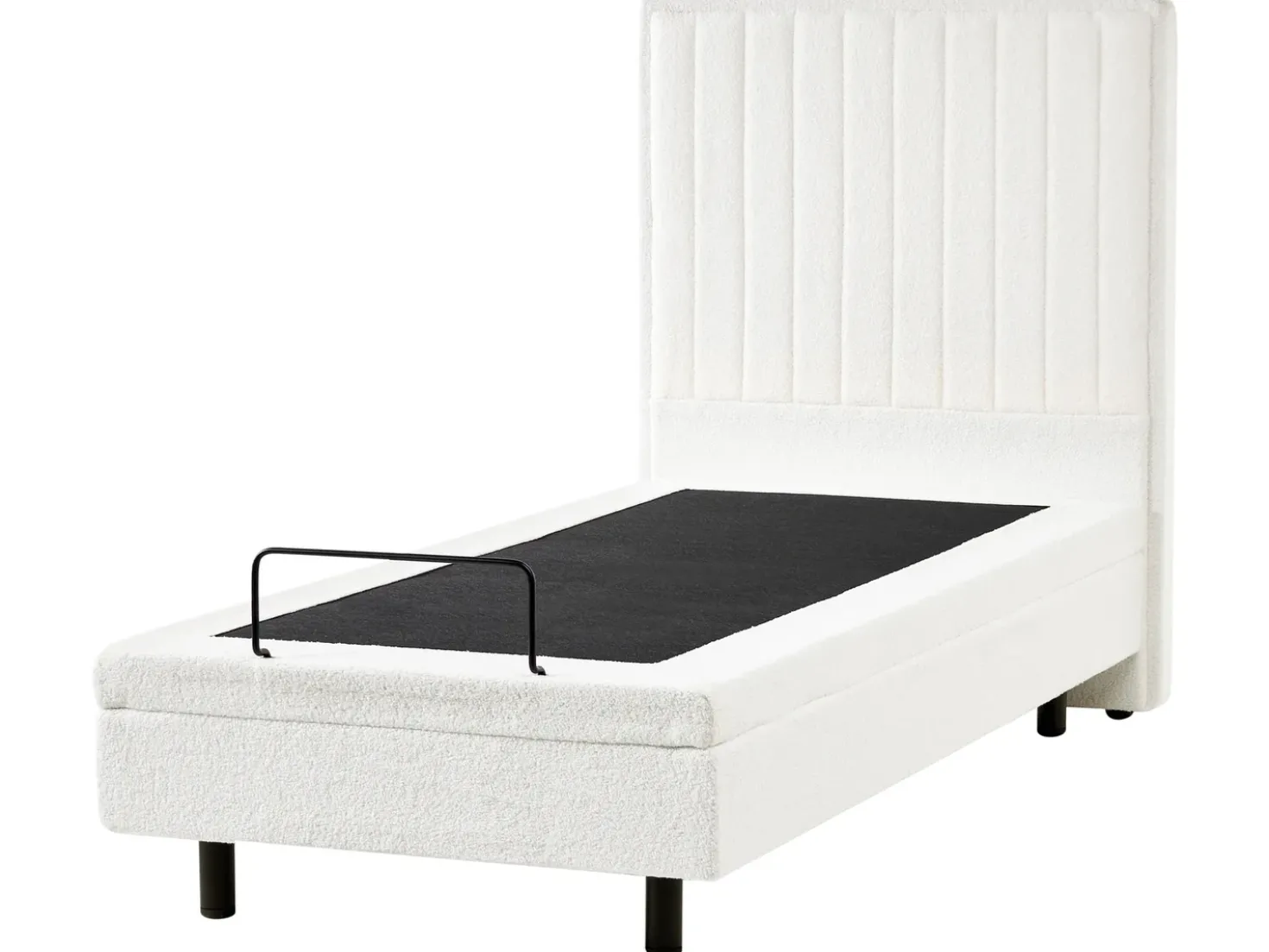 Letto regolabile Bouclé CASTELLAN 90 x 200 cm Bianco sporco