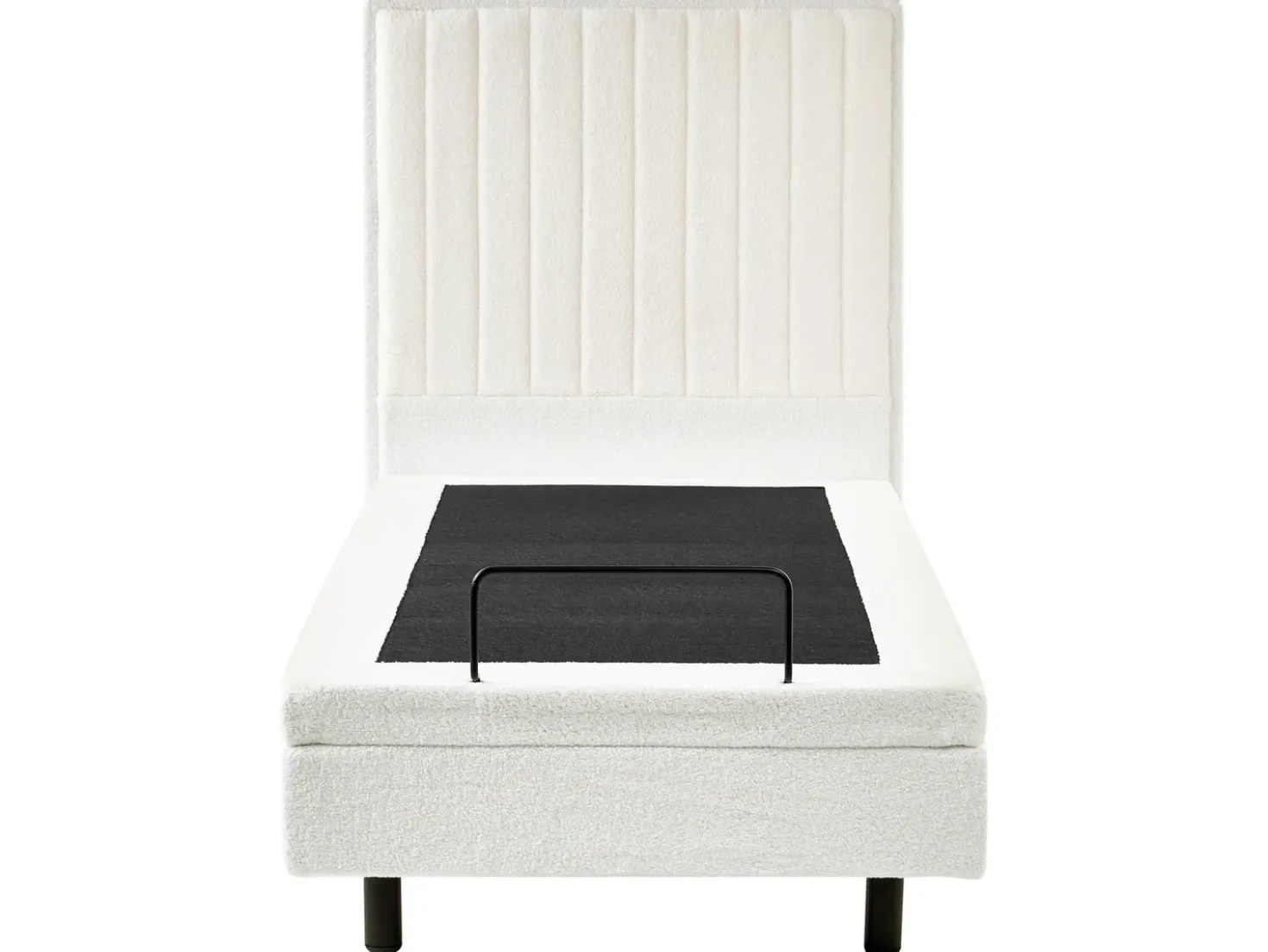 Letto regolabile Bouclé CASTELLAN 90 x 200 cm Bianco sporco