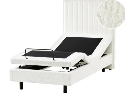 Letto regolabile Bouclé CASTELLAN 90 x 200 cm Bianco sporco