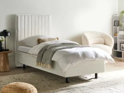 Letto regolabile Bouclé CASTELLAN 90 x 200 cm Bianco sporco