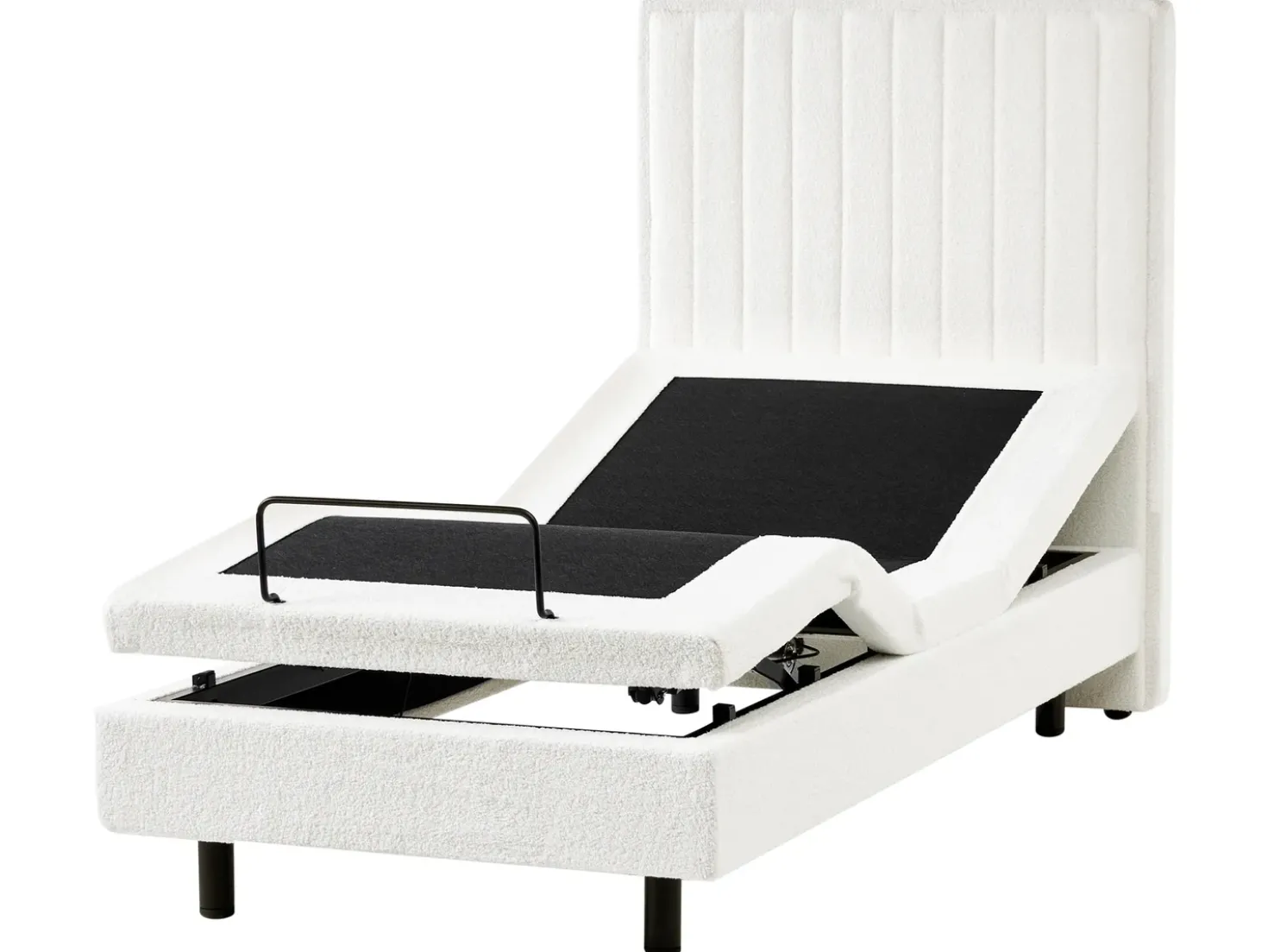 Letto regolabile Bouclé CASTELLAN 90 x 200 cm Bianco sporco