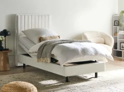 Letto regolabile Bouclé CASTELLAN 90 x 200 cm Bianco sporco