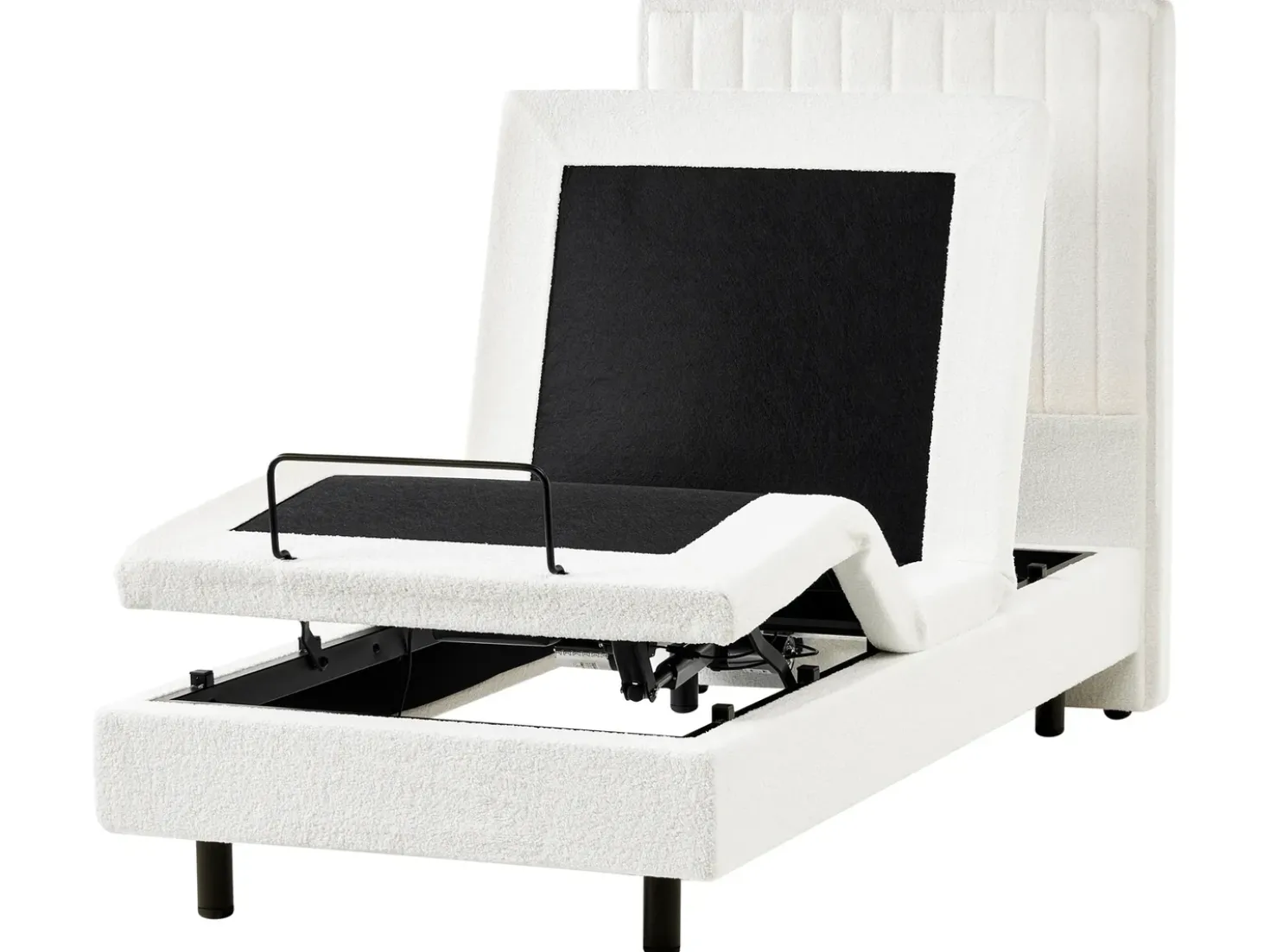 Letto regolabile Bouclé CASTELLAN 90 x 200 cm Bianco sporco