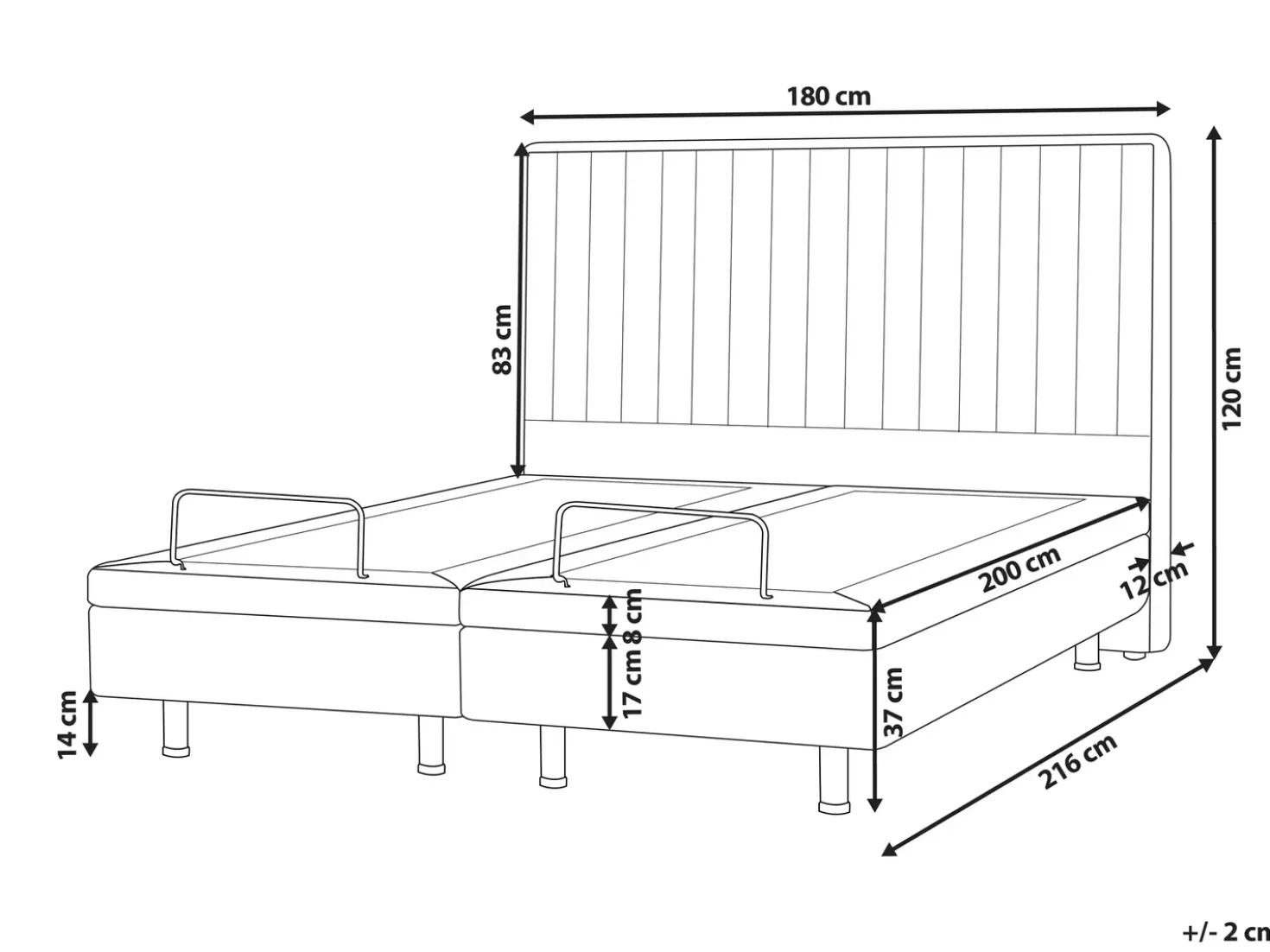 Letto regolabile Bouclé CASTELLAN 180 x 200 cm Bianco sporco