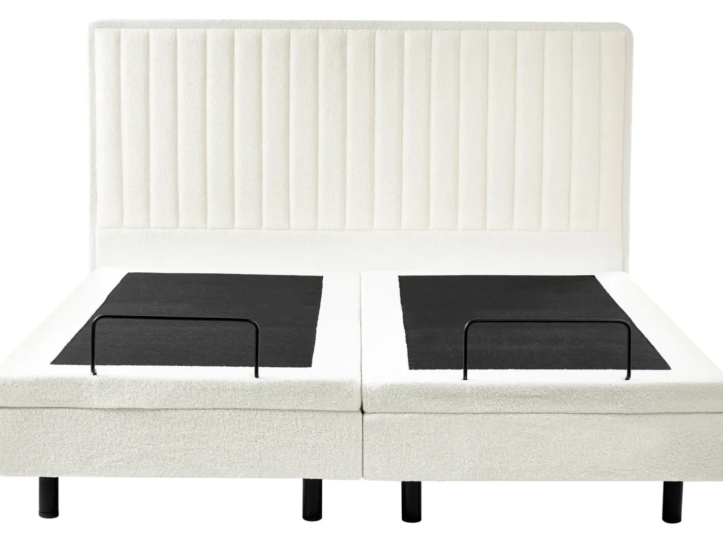 Letto regolabile Bouclé CASTELLAN 180 x 200 cm Bianco sporco