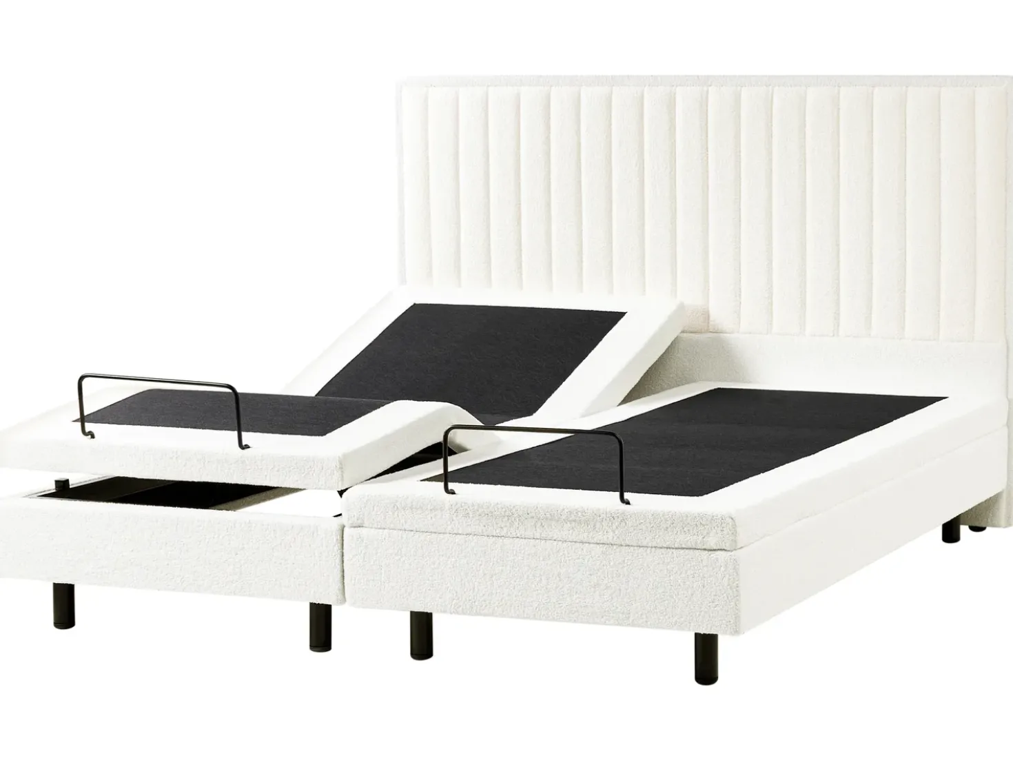 Letto regolabile Bouclé CASTELLAN 180 x 200 cm Bianco sporco