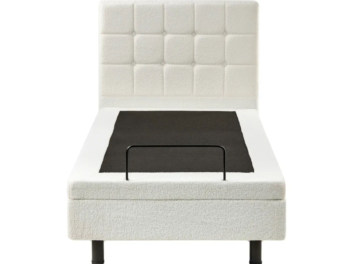 Letto regolabile Bouclé DUKE 90 x 200 cm Bianco sporco
