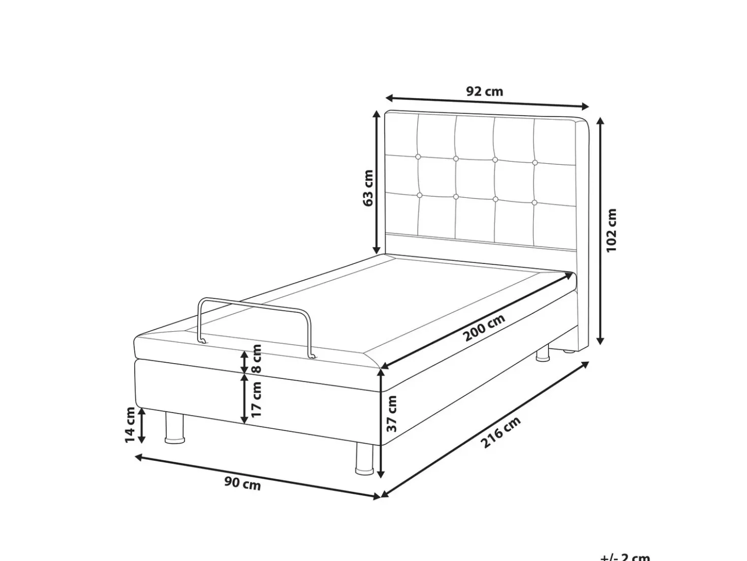 Letto regolabile Bouclé DUKE 90 x 200 cm Bianco sporco