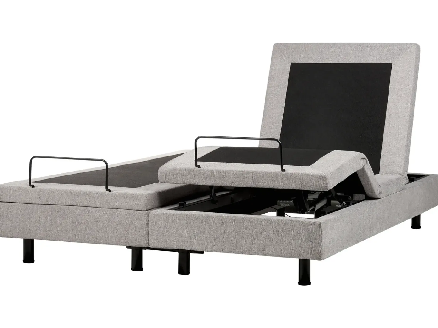 Letto regolabile senza testiera Tessuto DUKE 180 x 200 cm Grigio chiaro