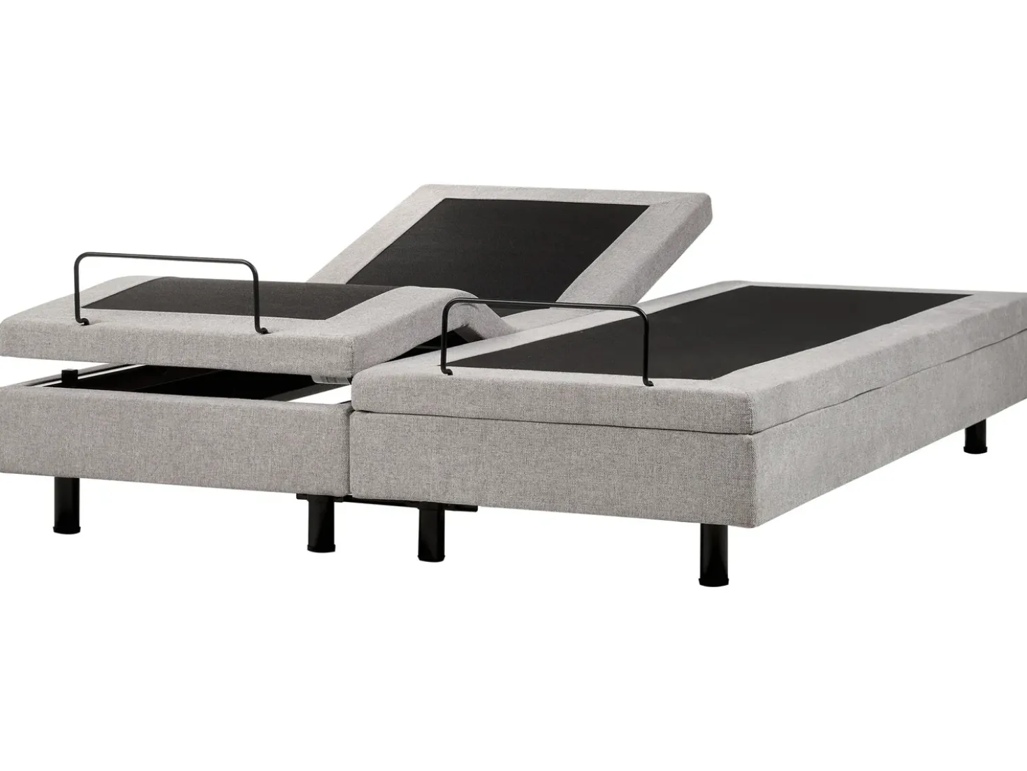 Letto regolabile senza testiera Tessuto DUKE 180 x 200 cm Grigio chiaro