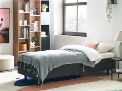Letto regolabile senza testiera Tessuto DUKE 90 x 200 cm Grigio scuro