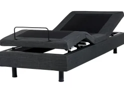 Letto regolabile senza testiera Tessuto DUKE 90 x 200 cm Grigio scuro