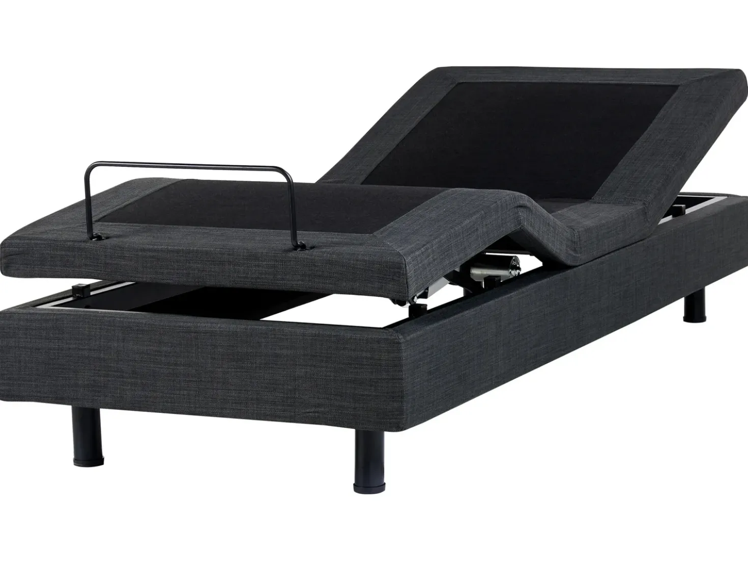 Letto regolabile senza testiera Tessuto DUKE 90 x 200 cm Grigio scuro